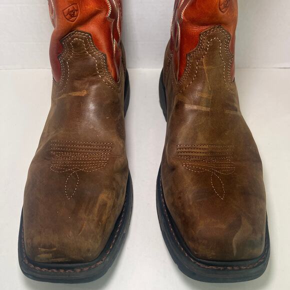 Ariat Men's WorkHog Square Steel Toe Waterproof Work Boots Dark Earth Size 14 - Picture 3 of 9